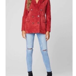 Blank NYC Suede Double-Breasted Blazer